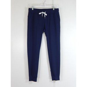 ZYIA pants joggers athletic activewear pockets drawstring waist navy blue LARGE
